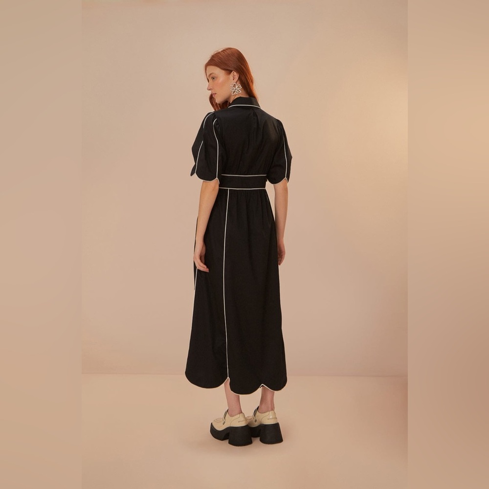 FARM Rio Black Dress with White Contrast Detail - Picture 6 of 12